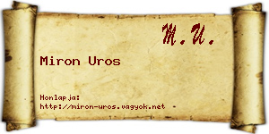 Miron Uros névjegykártya